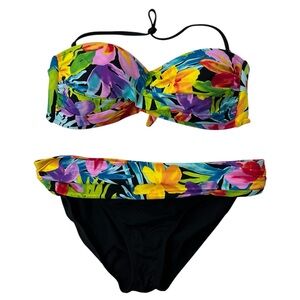 La Blanca Women's Flora Strapless Print 2 Piece Swim Suit Top 12 Bottom 10